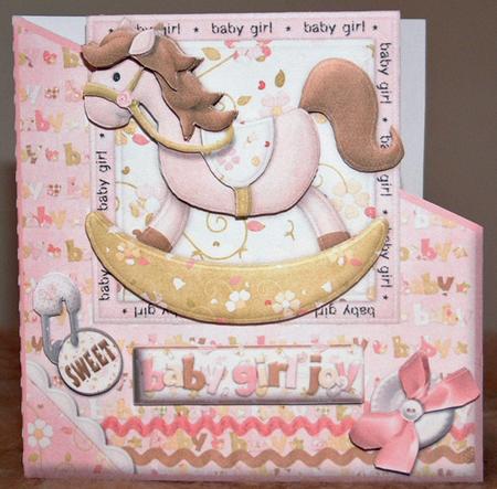 Sweet Baby Girl Diagonal Over the Edge Cut & Fold by Susan Wellhausen