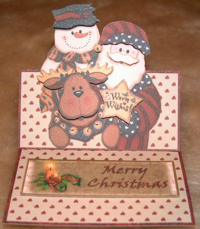 Santa and His Friends Easel Card by Susan Wellhausen