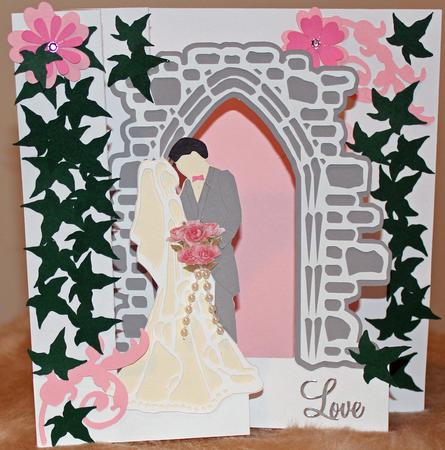 Wedding Couple Concertina Card by Susan Wellhausen