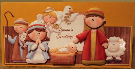 Nativity Over the Top Large Card by Susan Wellhausen