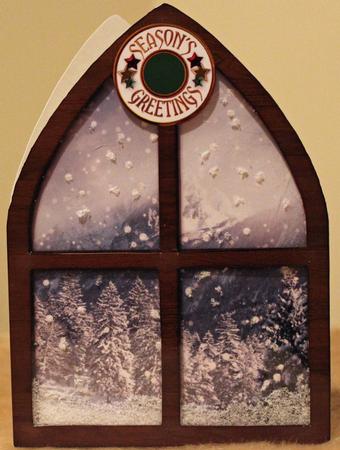 2 Snow Scene Christmas Window Toppers by Susan Wellhausen