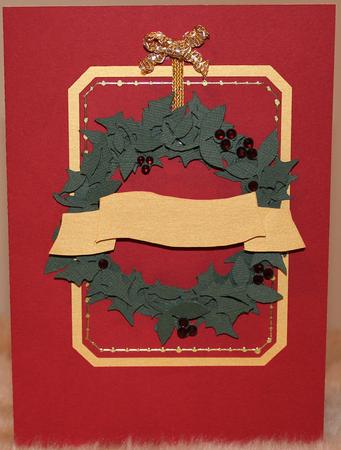 Christmas Wreath Decoupage Card by Susan Wellhausen