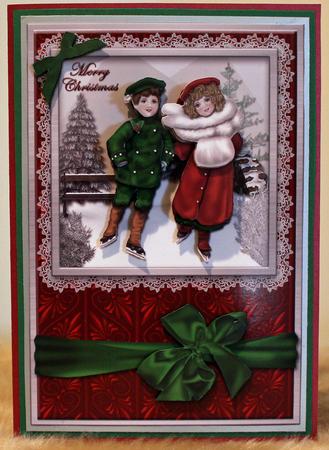 Vintage Skaters Large Card Front by Susan Wellhausen