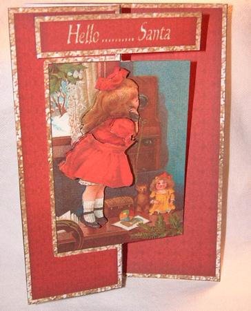Hello  -  Santa  -  Decoupage Fold Back by Susan Wellhausen