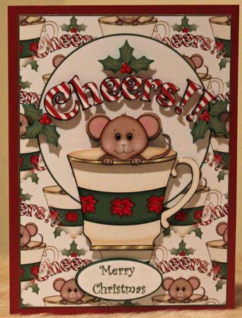 Mouse in Teacup Card Front by Susan Wellhausen