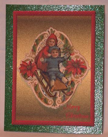 Happy Boy and Girl Sledging by Susan Wellhausen