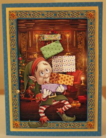 Naughty Christmas Elf - A5 Card Topper by Susan Wellhausen