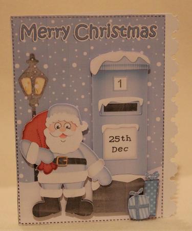 Christmas Santa Postbox 5x7 3D Decoupage by Susan Wellhausen
