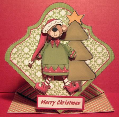 Christmas Bear 'spring Pop Up' Card by Susan Wellhausen