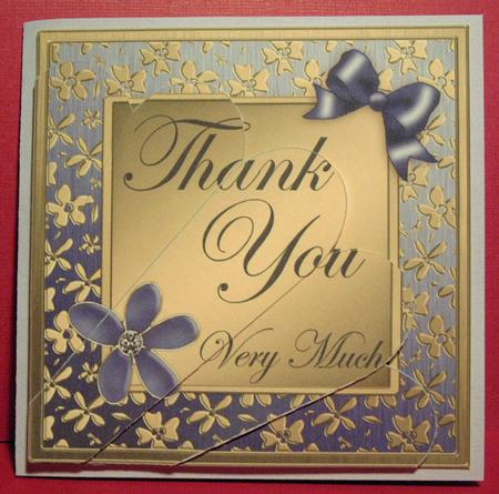 Floral Elegance Thank You Quick Card with Fan Pyramage Toppe by Susan Wellhausen
