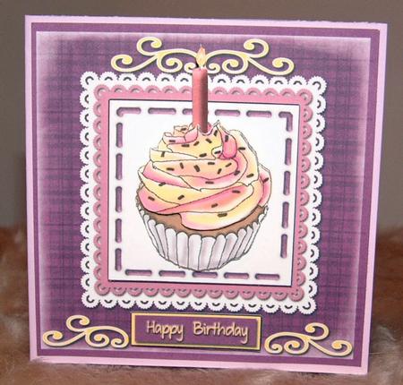 Cupcake Birthday Quick Square Card by Susan Wellhausen