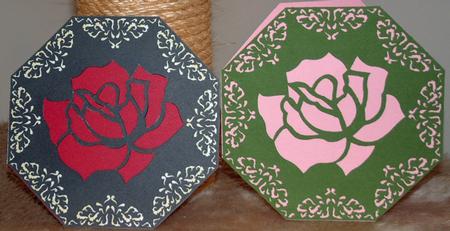 White Rose Octagon Shaped Card by Susan Wellhausen