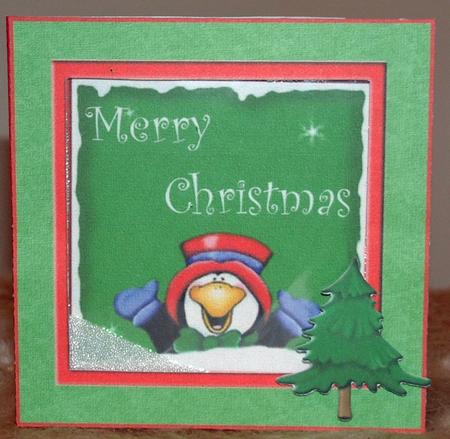 Penguin Merry Christmas Shaker Card by Susan Wellhausen