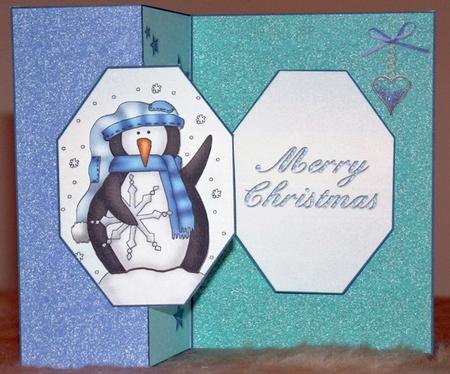 Penguin Fold Back Card by Susan Wellhausen