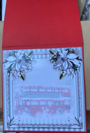 Santas Bus Card Front Kit 8x8 by Susan Winter