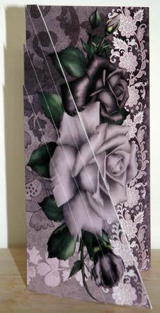 Aubergine Roses Trifold Pyramage by Susan Donaghie