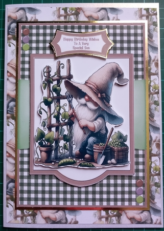 The Garden Pea Gnome - 5x7 by Susan Heanes