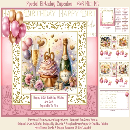 Birthday Cupcake Bears Ages 40,50,60 by Susan Heanes