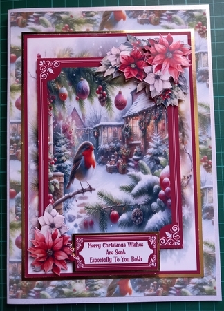 Christmas Garden Robin - 5x7 by Susan Heanes