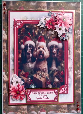 A Springer Spaniel & Cocker Poo Christmas - 5x7 by Susan Heanes