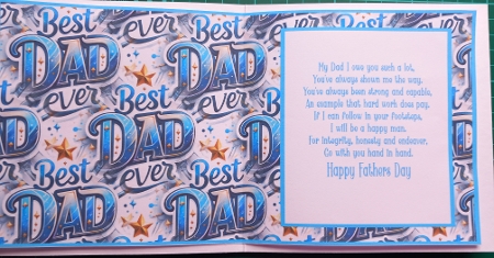 Happy Fathers Day, To The Best Dad Ever - 6x6 Insert by Susan Heanes