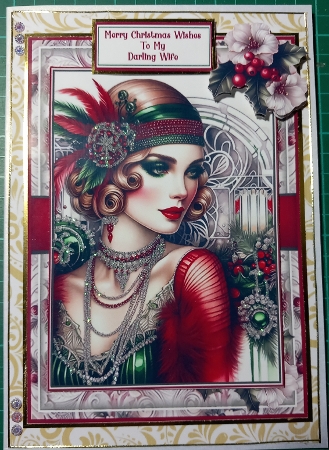 Art Deco Christmas Glam With Set Of 3 Card Fronts by Susan Heanes