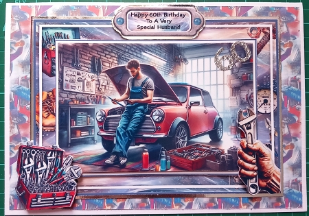 The Car Mechanic With Set Of 4 Toppers by Susan Heanes