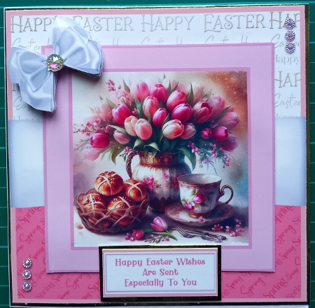 Hot Cross Buns & Tulips - 6x6 by Susan Heanes