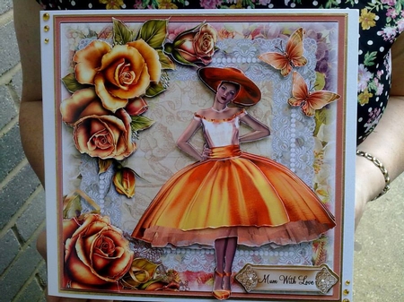 Gorgeous Orange Silk Dress Beauty Card Front Kit by Susan Heanes