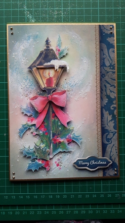 Festive Light Card Front & Decoupage by Susan Heanes