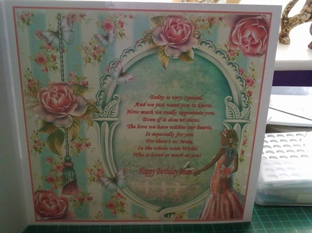 The Peach Rose Card Front Kit with Insert by Susan Heanes