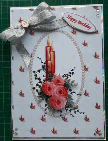 Red Celebration Candles, with Red Roses by Susan Heanes