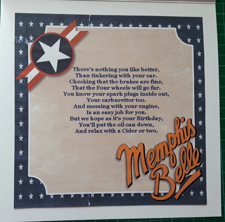 The Memphis Belle 7x7 Card Front & Insert Mini Kit by Susan Heanes