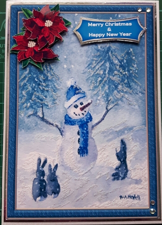 Snowman And Bunnies by Susan Heanes