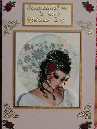 Bride Decoupage Topper~pretty Brunette by Susan Heanes