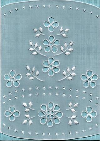 Broderie Anglaise Flowers Parchment Card by Susan McGuirk