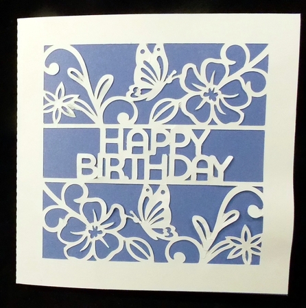 Happy Birthday Flower Flourish and Butterfly Card by Susan Mehlbaum