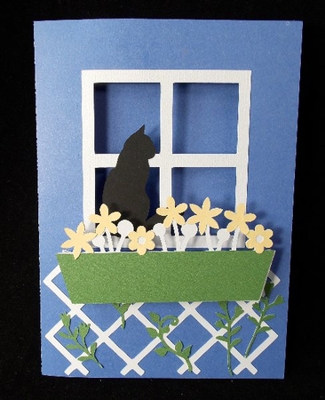 Window Box Cat Card by Susan Mehlbaum