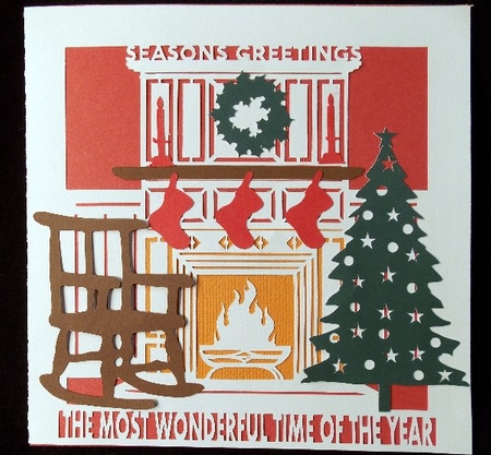 Luxury Christmas Fireplace Card by Susan Mehlbaum