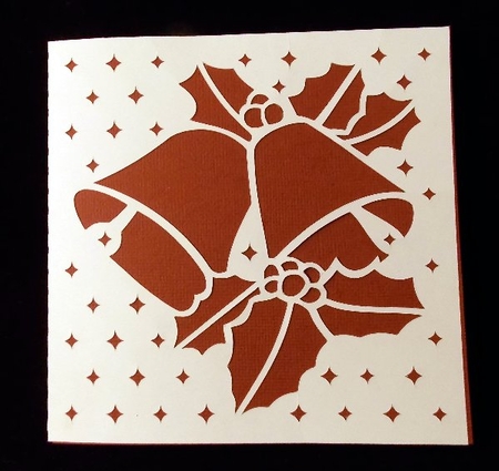 CHRISTMAS BELLS 3 SQUARE CARD by Susan Mehlbaum