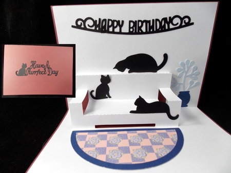 Cats on Sofa Popup Card by Susan Mehlbaum