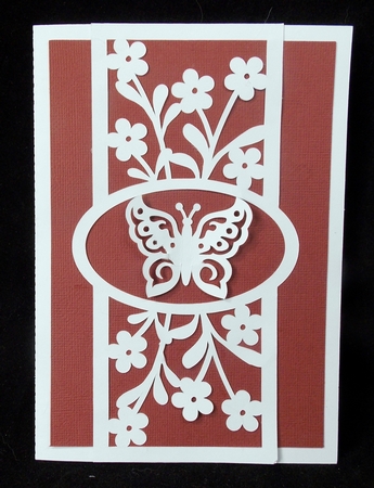 Flower Overlay with Butterfly Card by Susan Mehlbaum