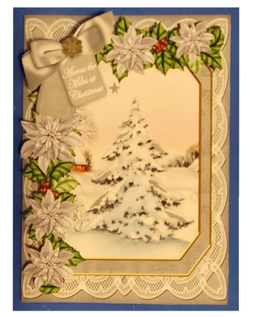 Snow Tree Across the Miles 7x5in Fancy Lace Step by Step by Susan Mehlbaum