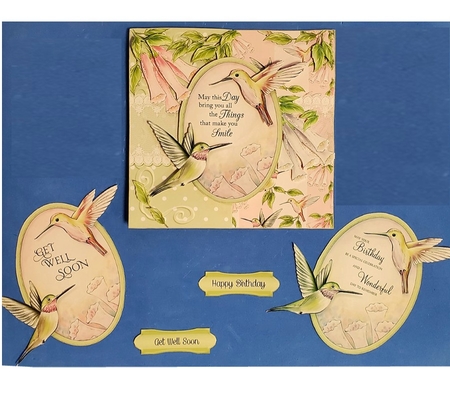Hummingbird Fold Back Card Kit-1 by Susan Mehlbaum