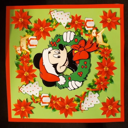 Mickey in christmas wreath toppers with holly by Susan Mehlbaum