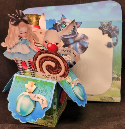 Alice in Wonderland pop up box card kit by Susan Mehlbaum
