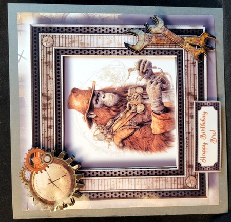 Steampunk Animals - Orangutan 8x8 by Susan Mehlbaum