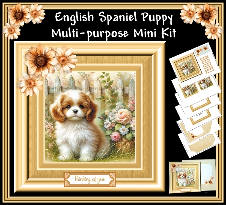 6x6 Puppy Collection - English Toy Spaniel - Illustrations for Cardmaking & Designers by Susan Mehlbaum