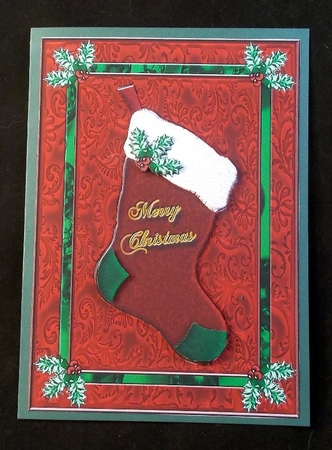 Merry Christmas Red Christmas Stocking by Susan Mehlbaum