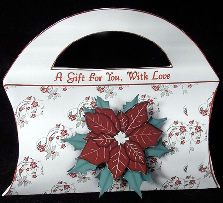 Christmas Poinsettia Pillow Purse Gift Box by Susan Mehlbaum